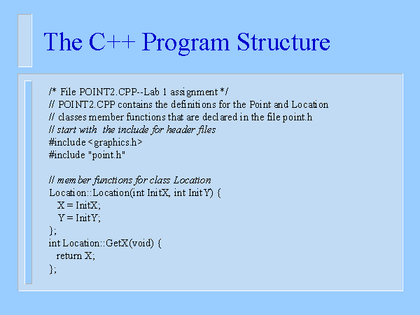 The C++ Program Structure image.