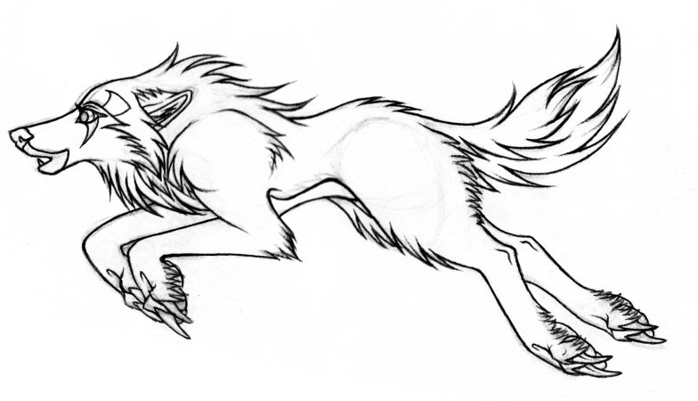 Wolf leap lineart