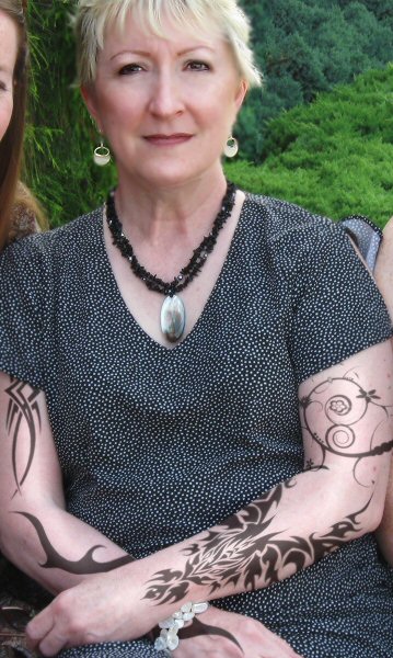 Photomanipulation of my mom with tattoos!