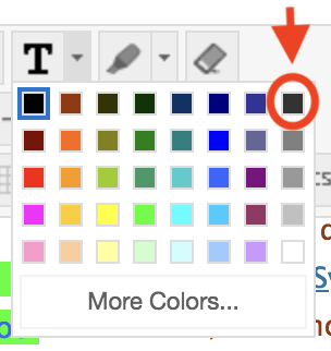 Color choices drop down from eCampus with darkest gray highlighted.