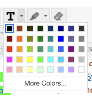 Text color chart drop down